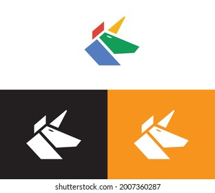creative colorful abstract horse logo vector concept
