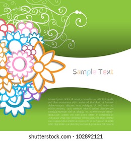 Creative colorful abstract modern 3d vector background template with flower pattern