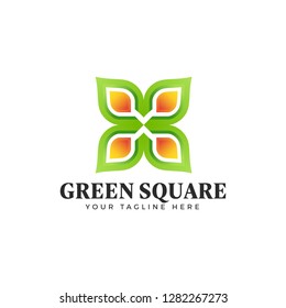 Creative colorful abstract nature leaf green vector logo design template Vector illustration