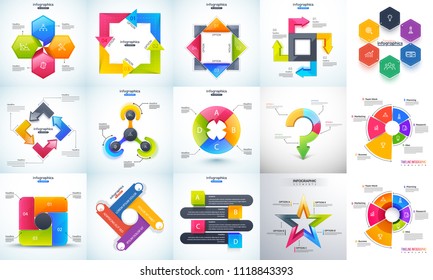 Patrón abstracto creativo y colorido El conjunto de infografías se puede utilizar como presentación, diseño de flujo de trabajo y diagrama de flujo.