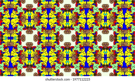 Creative colorful abstract pattern. Seamless colorful abstract pattern vector. Retro ornament design. Perfect for background, fashion, t-shirt, fabric, textile and others graphic use.