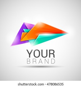 Creative colorful abstract triangles vector logo design illustration. Template editable for your business company. Symbols inspiration and innovation
