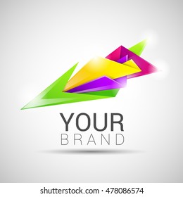 Creative colorful abstract triangles vector logo design illustration. Template editable for your business company. Symbols inspiration and innovation