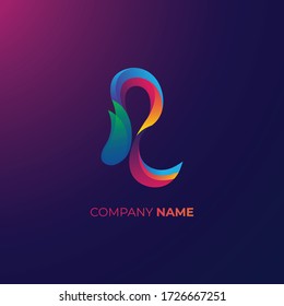 creative colorful abstract vector R letter logo .this logo represent the elegant corporate brand 