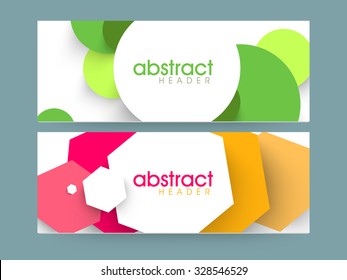 Creative Colorful Abstract Website Header Or Banner Set For Your Business.