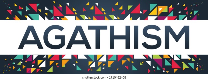 diseño de texto creativo colorido (agathismo), escrito en inglés, ilustración vectorial.	
