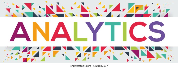 creative colorful (analytics) text design ,written in English language, vector illustration.