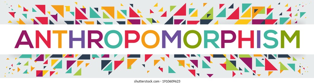 diseño de texto creativo colorido (antropomorfismo), escrito en inglés, ilustración vectorial.	
