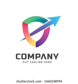 Creative colorful arrow logo template