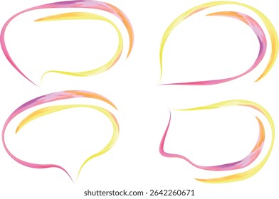 creative colorful art outline speech bubbles set