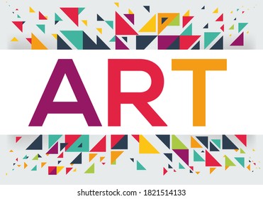 creative colorful (Art) text design ,written in English language, vector illustration.
