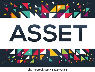 diseño de texto creativo colorido (activo), escrito en inglés, ilustración vectorial.	
