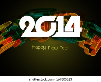creative colorful background design for happy new year 2014. vector illustration