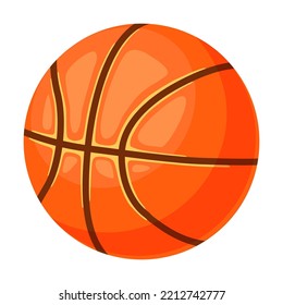 Creative colorful balls flat illustration. Cartoon basketball ball isolated vector illustration. Sport game equipment concept