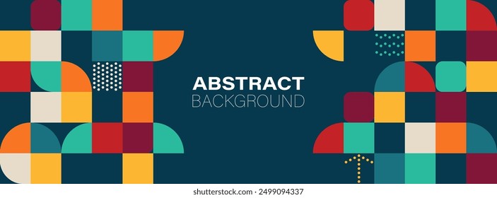 Creative colorful banner design with wave shapes and lines, vector illustration
