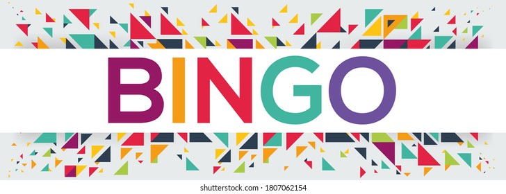 creative colorful (Bingo) text design,written in English language, vector illustration.