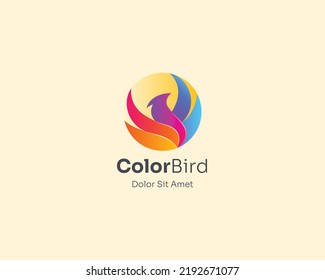 Creative colorful bird logo gradient