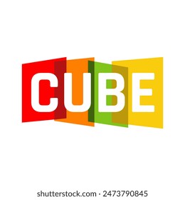 creative colorful box letter cube logo design vector on a white background