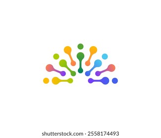 Creative colorful bright connect it technology logo