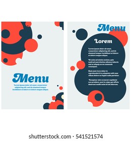 Creative colorful brochure design. menu design with colorful A4 round elements. template for a menu or greeting card