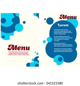 Creative colorful brochure design. menu design with colorful A4 round elements. template for a menu or greeting card