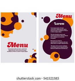 Creative colorful brochure design. menu design with colorful A4 round elements. template for a menu or greeting card