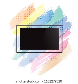 Creative colorful brush stoke banner.Vector Eps 10.