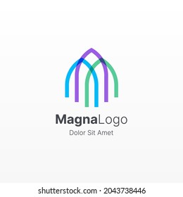 Creative colorful building line logo