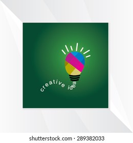 creative colorful bulb idea vector illustration 