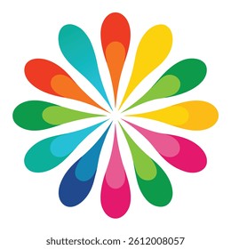 Creative Colorful Burst Using Rounded Forms
