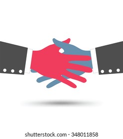 Creative Colorful Business Handshake Background