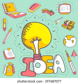 Kreative, farbenfrohe Geschäftsinfographie-Elemente für das Idea-Konzept.