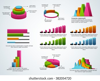 Elementos creativos coloridos de Business Infographic, como gráfico circular, gráfico, barra estadística, etc.