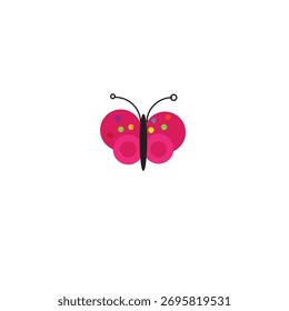 Mariposa creativa y colorida dibujada usando ilustrador