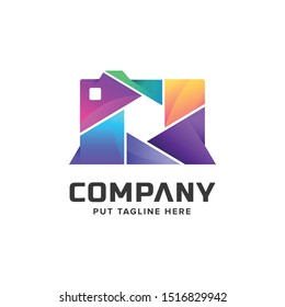 Creative colorful camera logo collection  for startup and business