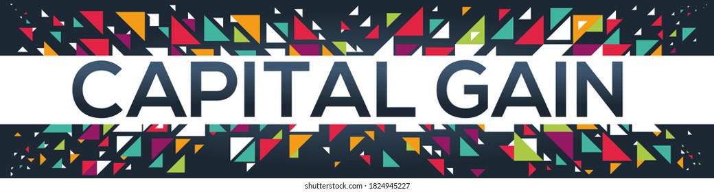 diseño de texto creativo colorido (ganancia de capital), escrito en inglés, ilustración vectorial.
