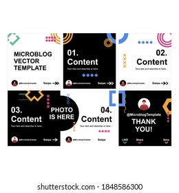Creative and colorful carousel for microblog design idea