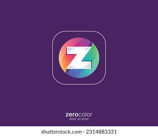 Creative colorful circle with letter z logo