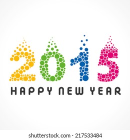 creative colorful circle pattern new year 2015 design vector