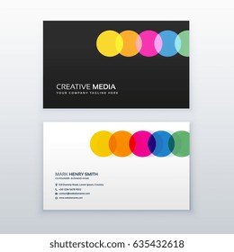 creative colorful circles clean business card design