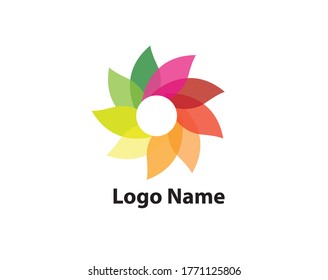 Creative colorful circular flower logo