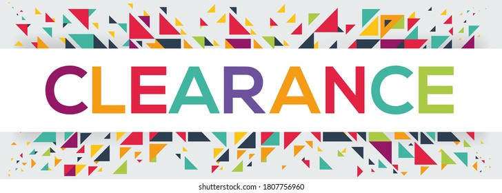 creative colorful (Clearance) text design,written in English language, vector illustration.