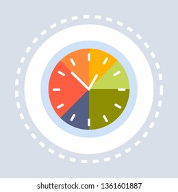 creative colorful clock design concept flat isolated