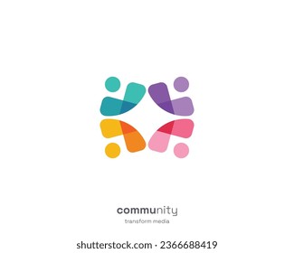 Creative colorful community media logo