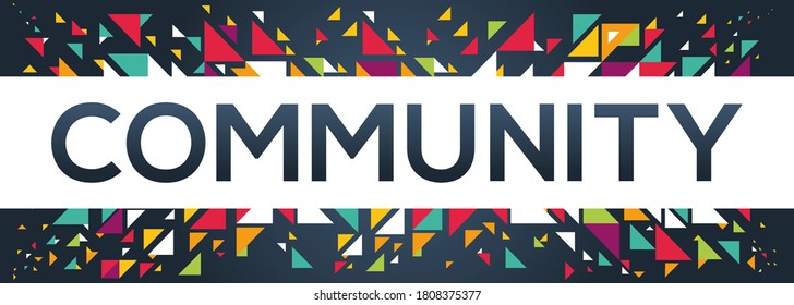 creative colorful (Community) text design,written in English language, vector illustration.