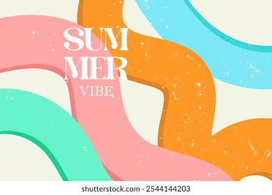 Creative colorful concept of summer bright cover, card or poster in minimal style for corporate identity, branding, social media ads, promo. Modern design template in trendy geometric style