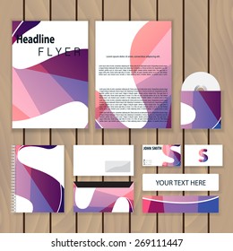 Creative colorful corporate identity. Trendy business concept with logo design template, letter s. Vector illustration.