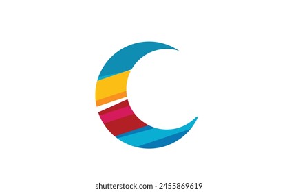 Diseño abstracto colorido creativo de la media luna