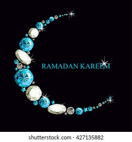 Creative colorful crescent and star of the Briliant for the holy month of Muslim community Ramadan Kareem.