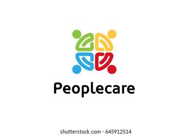 Creative Colorful Crowd Logo Design Illustration